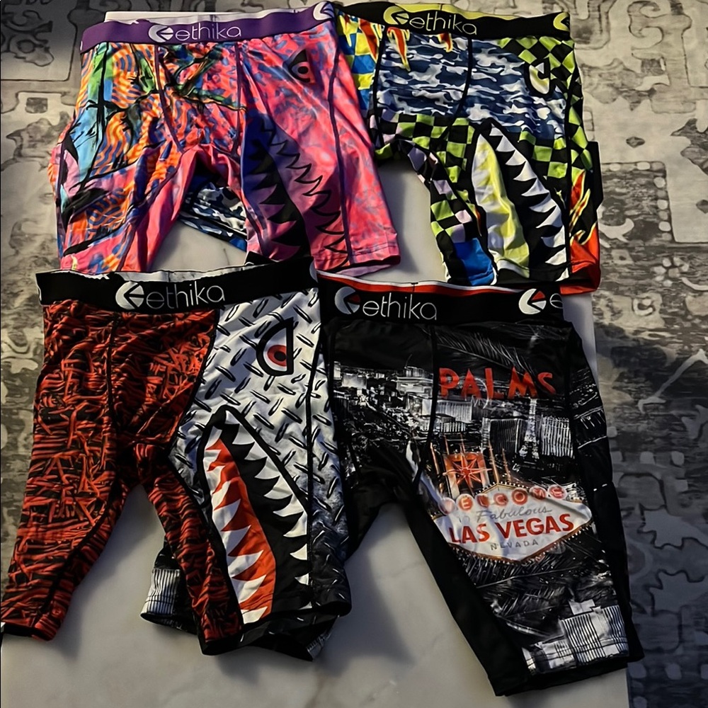 Ethika Men/Boys Athletic Graphic Staple Boxer Brief Set - Pink, Blue, Red, Black